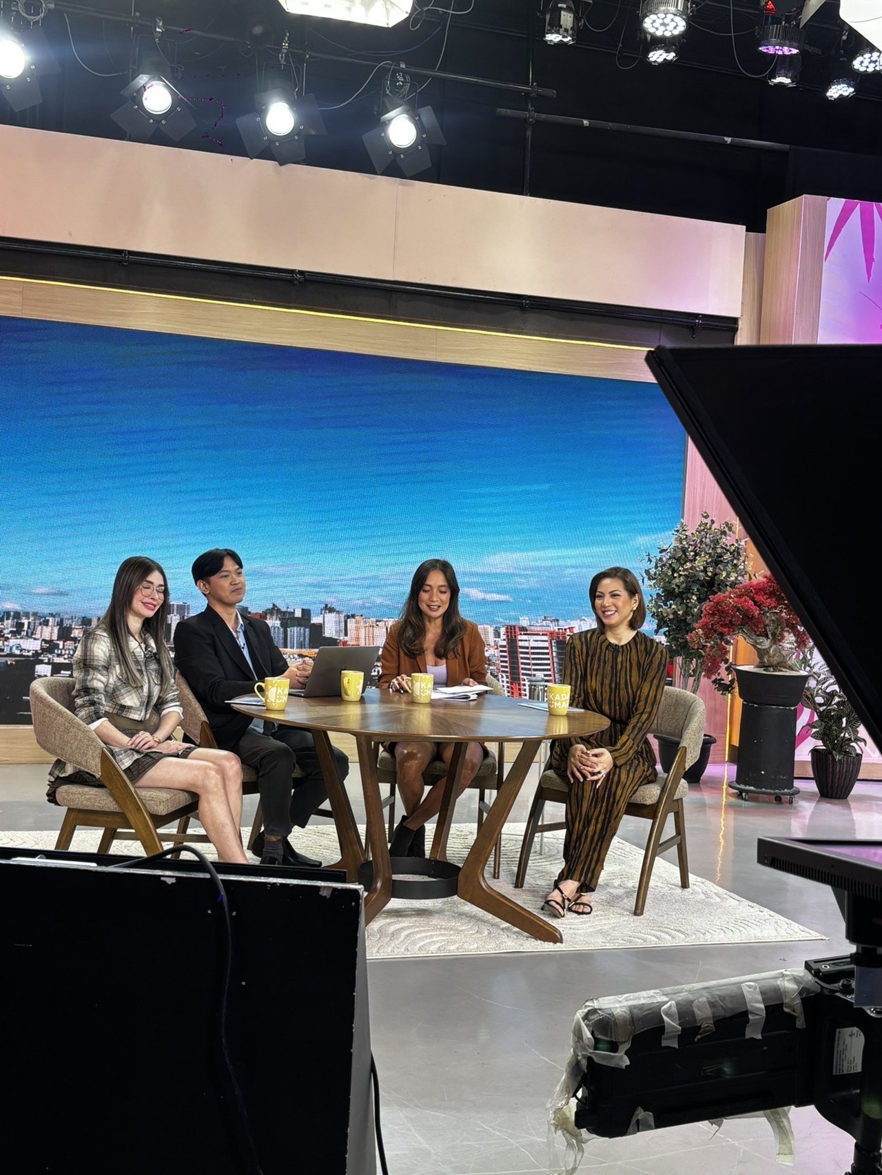On set during the taping.
